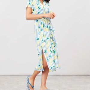NWT Joules stripe lemon Maylene caftan cover up